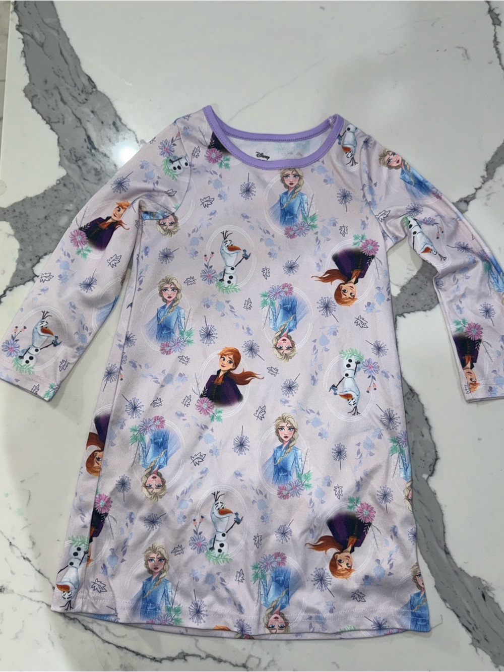 Disney Frozen Characters Lavender and Purple Girls' Nightgown